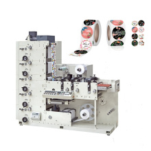 RTRY-420 5 colours stick label flexographic printer stack type flexo printing press machine with UV web guide slitting